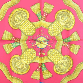 Hermes Scarf Muffler Carre90 Les Tambours Silk Multicolor