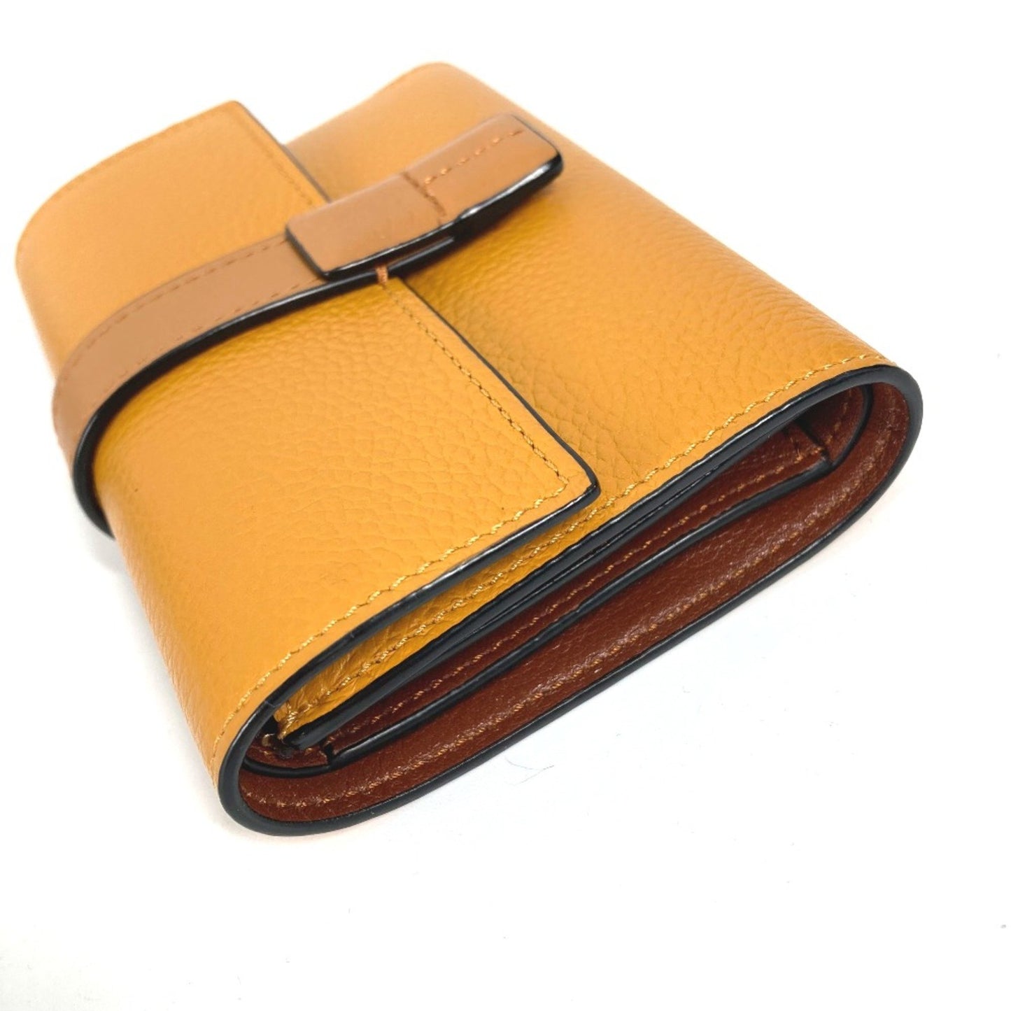 Loewe Compact Wallet Trifold Wallet Yellow Brown