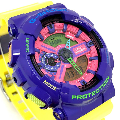 G-Shock Casio Watch Ga-110Hc-6A Hyper Colors Big Case Purple Yellow Pink Painted Ana-Digi Released