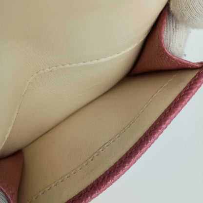 Bvlgari Tri-Fold Wallet 291021 Blush Quartz Pink Calf Leather Compact Clip
