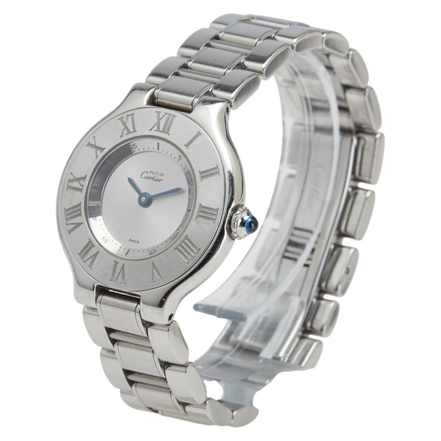 Cartier Must 21 Vantianne W10110T2 Quartz Watch With Silver Dial And Stainless Steel