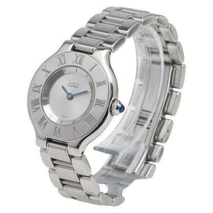 Cartier Must 21 Vantianne W10110T2 Quartz Watch With Silver Dial And Stainless Steel