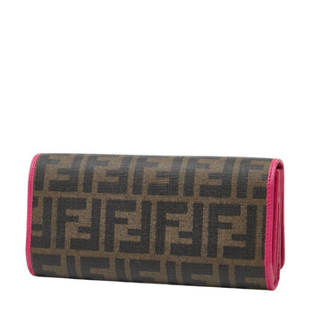 Fendi Zucca Long Wallet 8M0297 Brown Pink