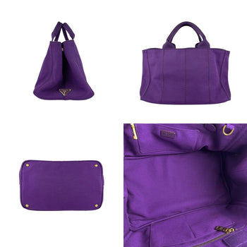 Prada Handbag Shoulder Bag Canapa Canvas Purple