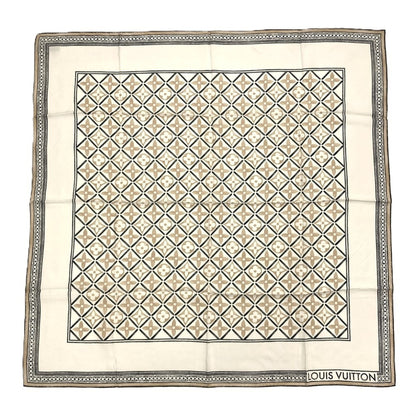 Louis Vuitton Louis Vuitton Flower Tile Scarf Muffler Silk M78980 Beige Os1253 Monogram