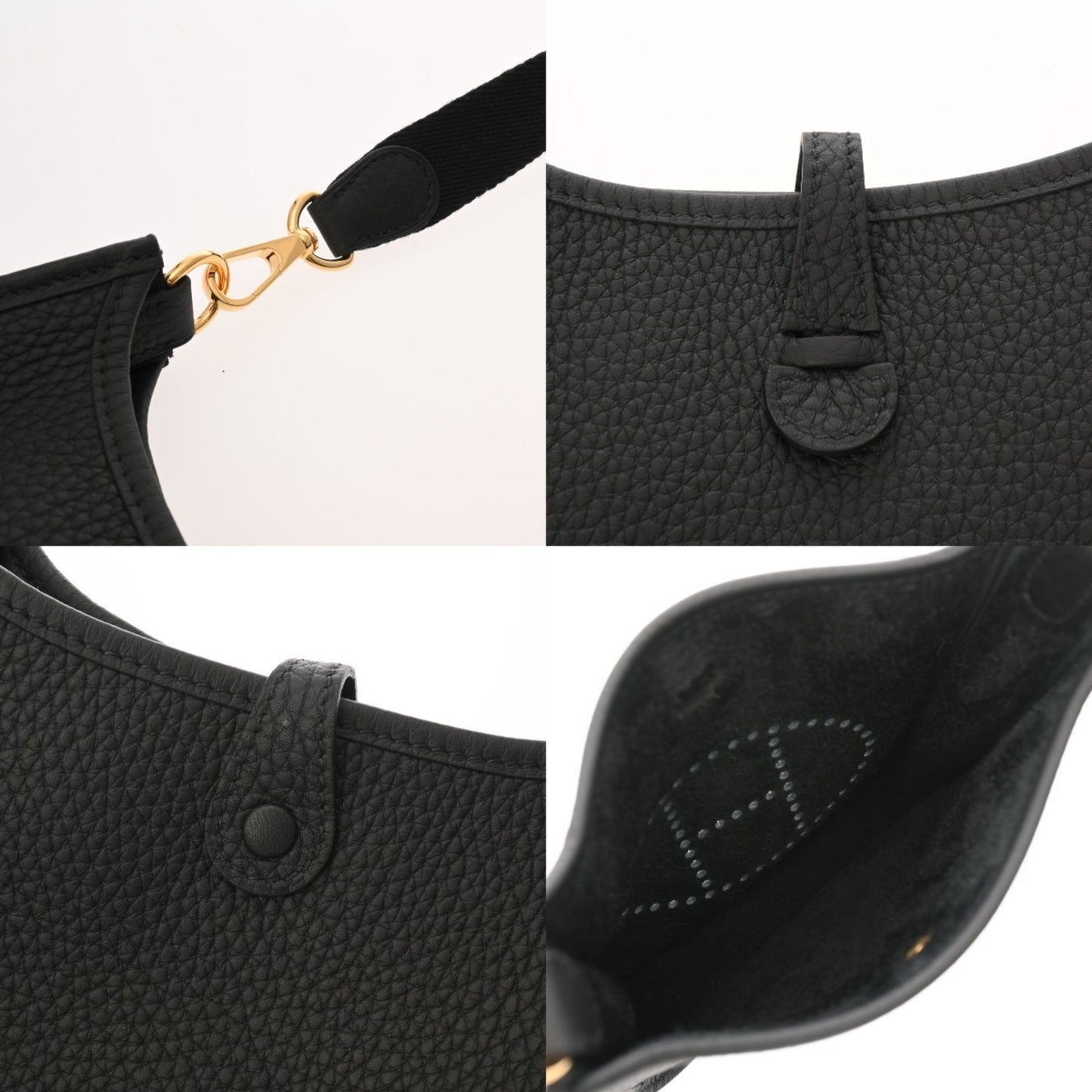 Hermes Evelyn Tpm Black W Stamp (Circa 2024) Women'S Taurillon Clemence Shoulder Bag