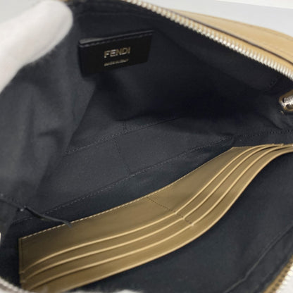 Fendi Zucca Diagonal Shoulder Bag In Brown