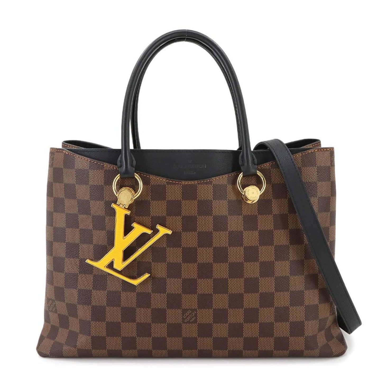 Louis Vuitton Damier Lv Riverside 2-Way Tote/Shoulder Bag In Ebene Noir