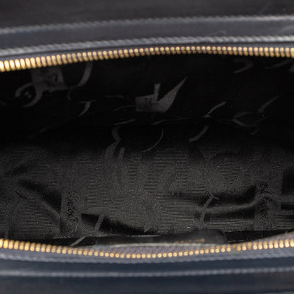 Salvatore Ferragamo Vara Ribbon Tote Bag In Navy Leather