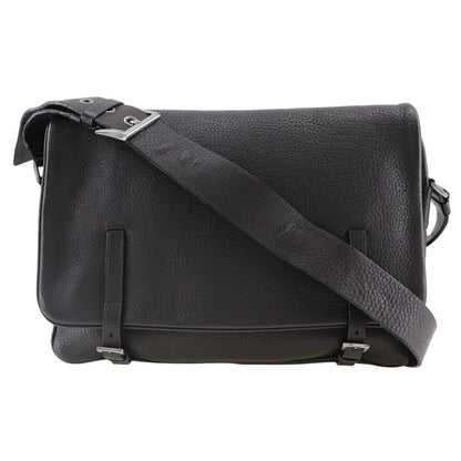 Prada Bag Shoulder Calf Brown Belt Clasp Messenger