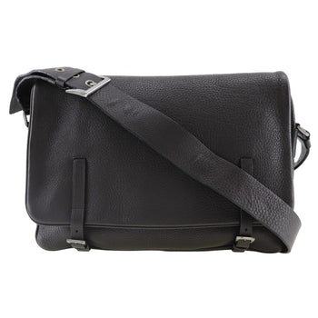 Prada Bag Shoulder Calf Brown Belt Clasp Messenger