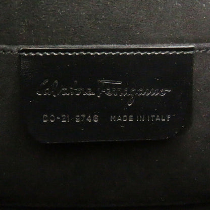 Salvatore Ferragamo Gancini Do-21 9746 Carbon Black Handbag 1537Salvatore