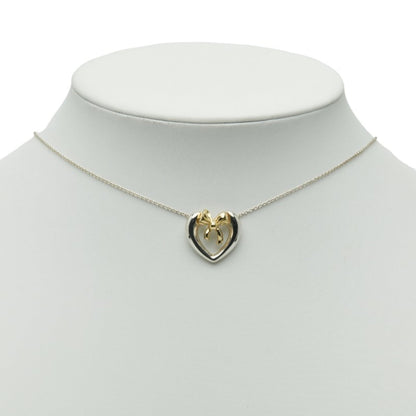 Tiffany & Co. Open Heart Ribbon Necklace In Silver And Gold (Sv925) - Women'S