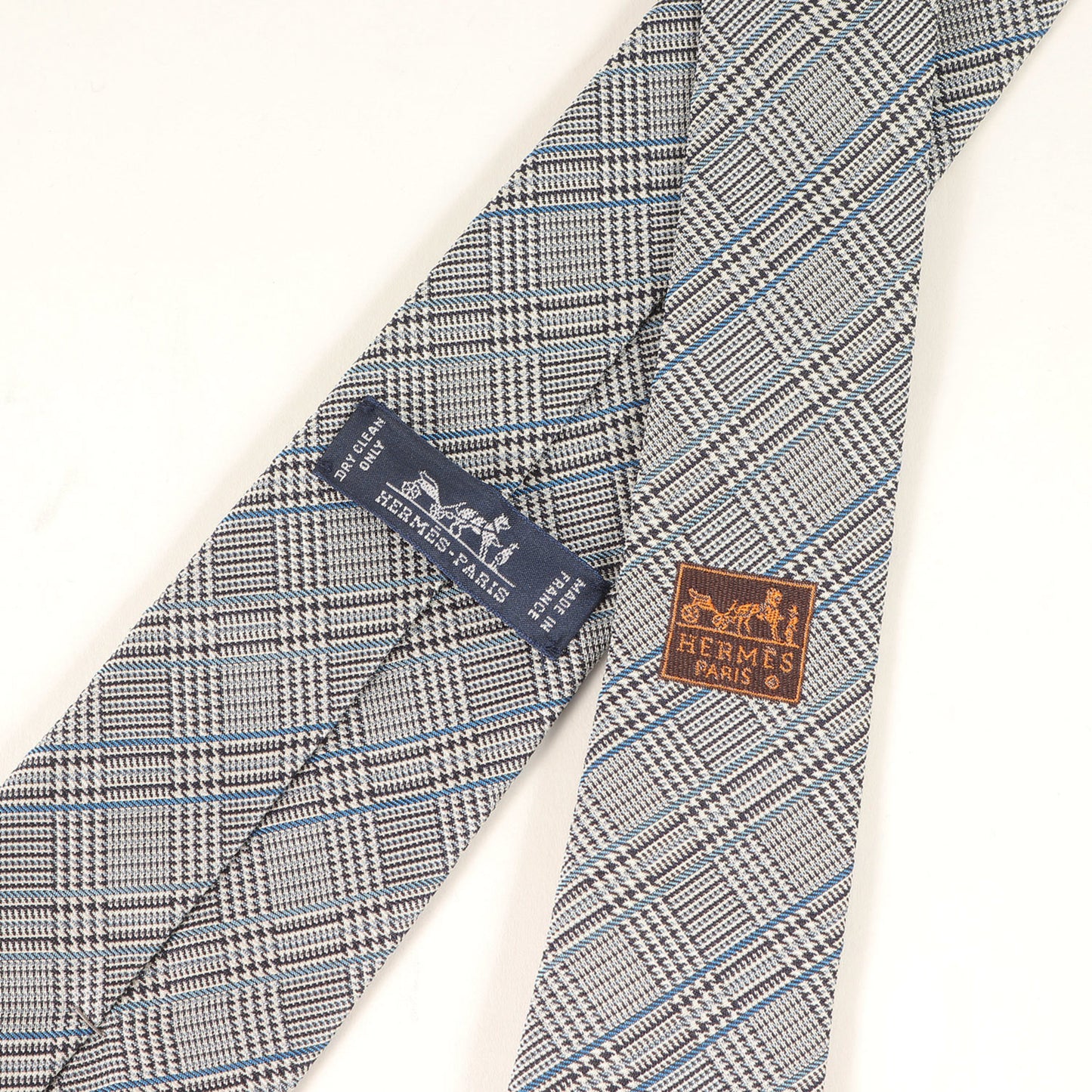 Hermes 2020 Rocket Embroidered Glen Check Silk Tie