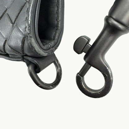 Bottega Veneta Intrecciato Shoulder Bag Grey