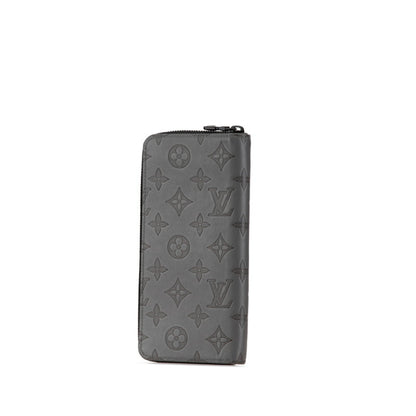 Louis Vuitton Monogram Shadow Zippy Wallet Vertical Long M81384 Grey Leather