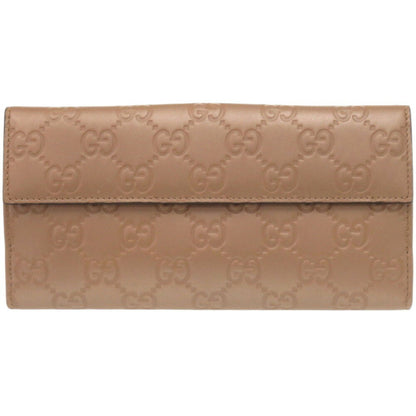 Unused Gucci Guccissima 203550 Leather Pink Beige Long Wallet 0848Gucci