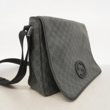 Gucci Gg Supreme Interlocking G Shoulder Bag 222291 Gray Black