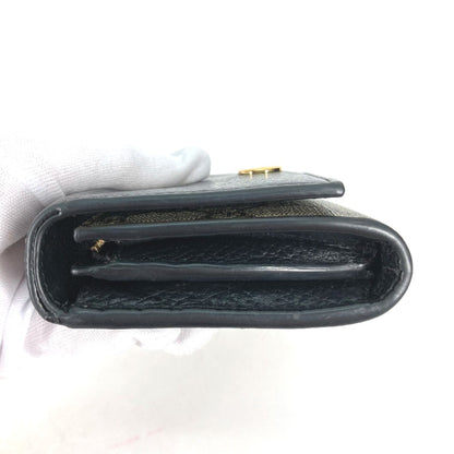 Gucci 598587 Gg Supreme Compact Wallet Folded Wallet Beige Black