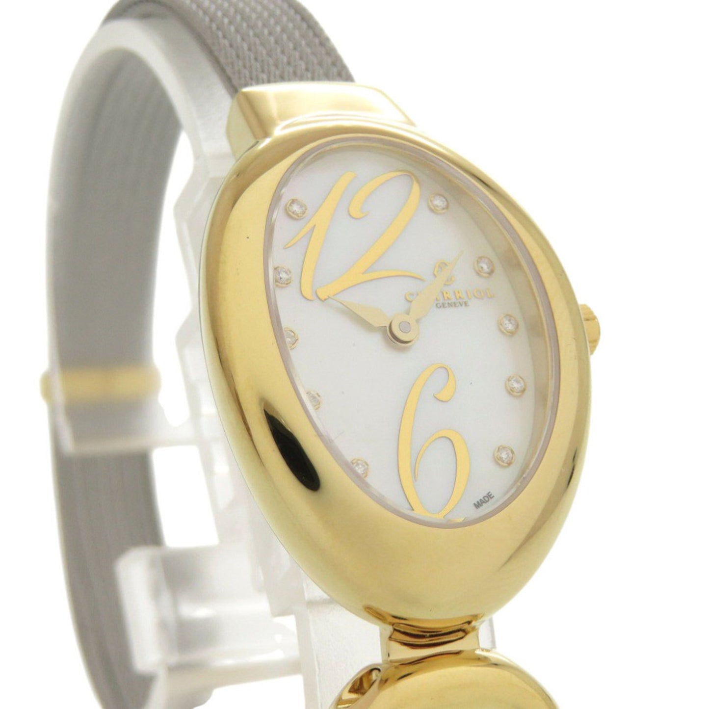 Unused Charriol Marie Olga 10-Diamond Moy.570.002 Stainless Steel White Shell Dial Quartz