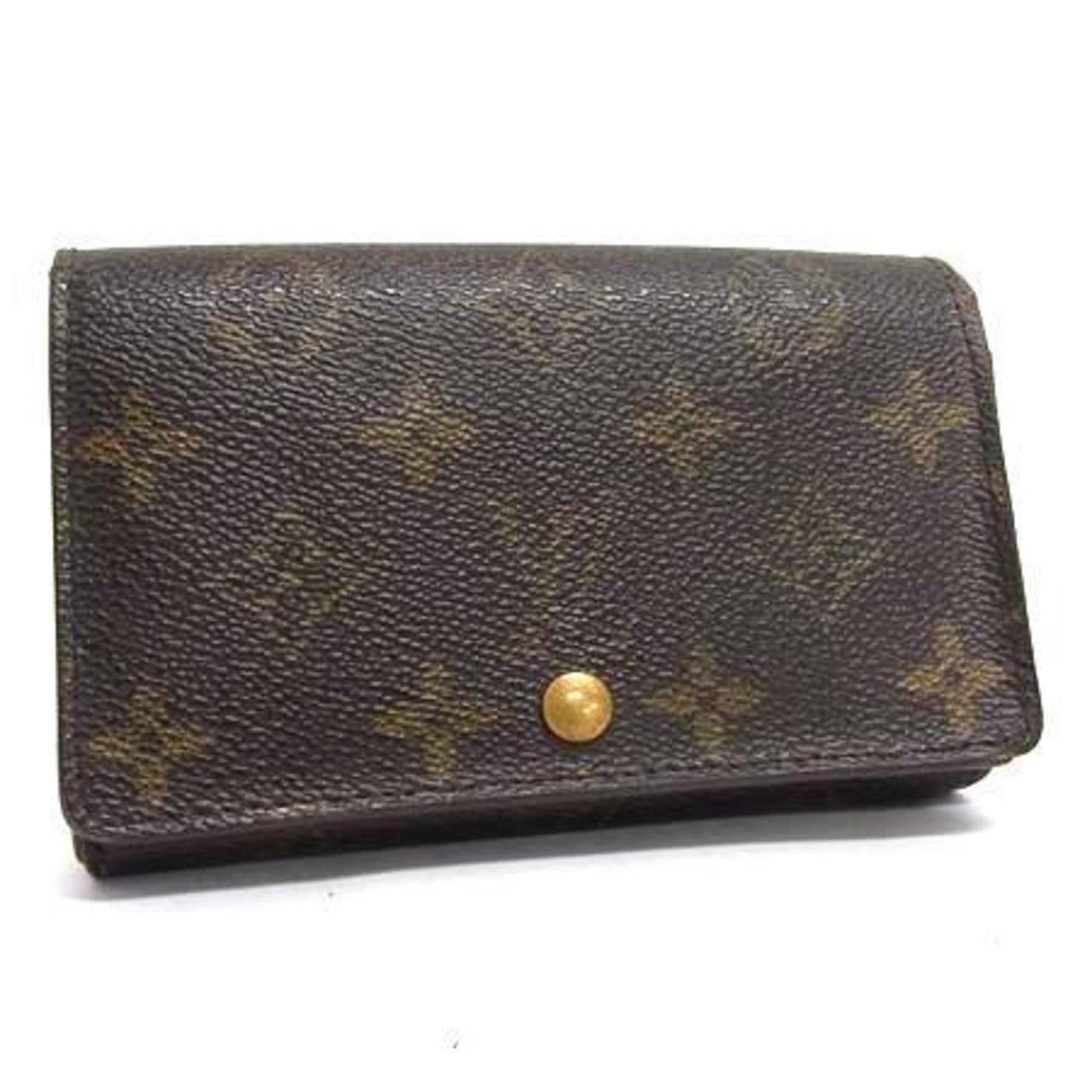 Louis Vuitton Monogram Porte Monnaie Bi-Tresor Wallet M61730 Brown Leather