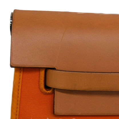 Hermes Hermes Airbag Zip Mm Shoulder Bag Handbag 2Way Toile Officier Leather Orange