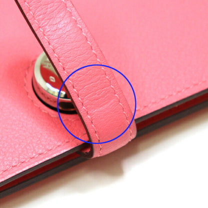Hermes Hermes Dogon Gm Evercolor Pink Y Stamp () Duo Long Wallet F-04682