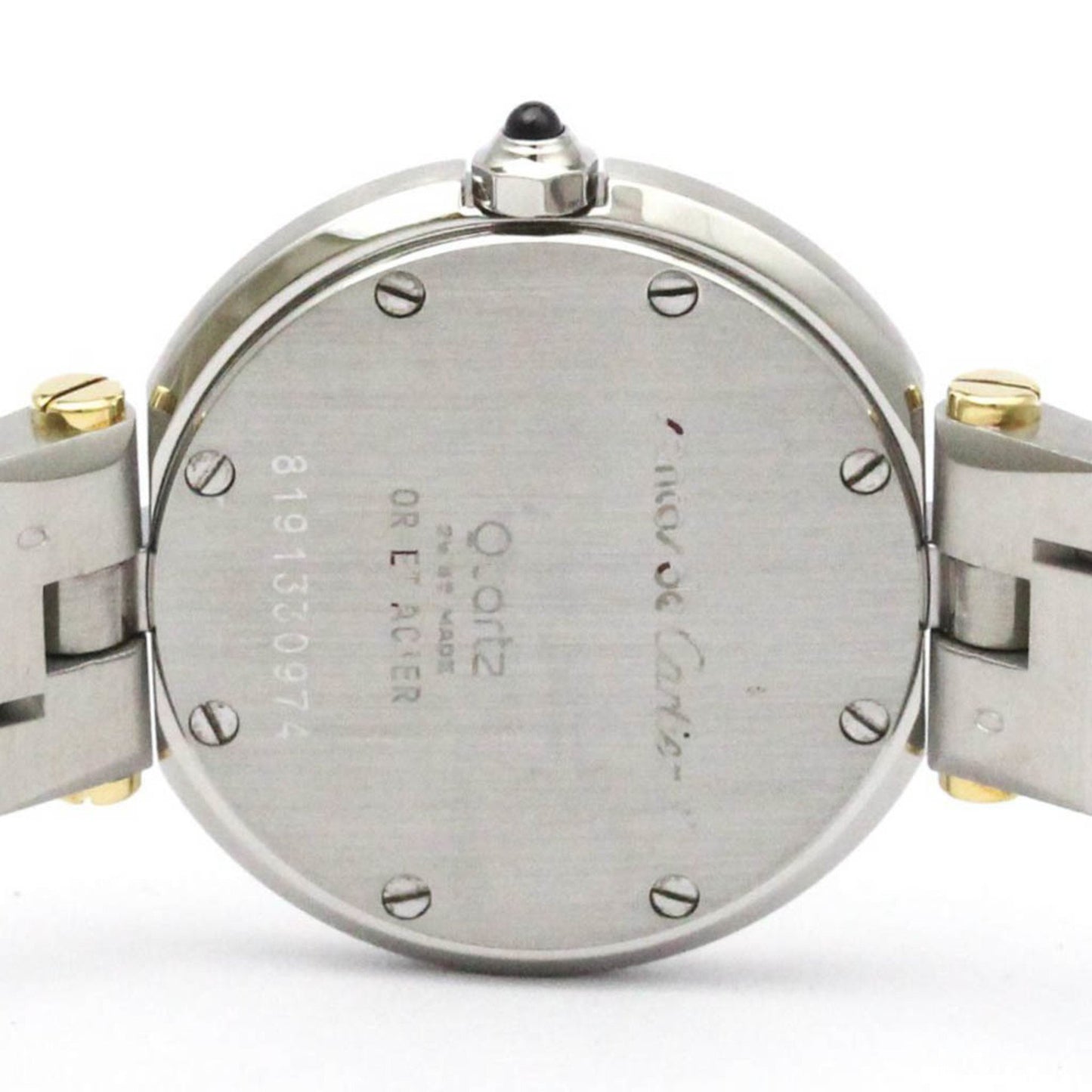 Cartier Santos Round 18K Gold Steel Quartz