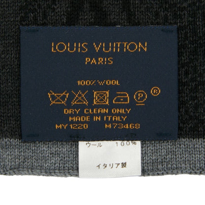 Louis Vuitton Monogram Eclipse Echarpe My Scarf M73468 Black/Gray Wool