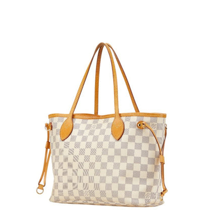 Louis Vuitton Damier Azur Neverfull Pm Tote Bag N51110 White Leather