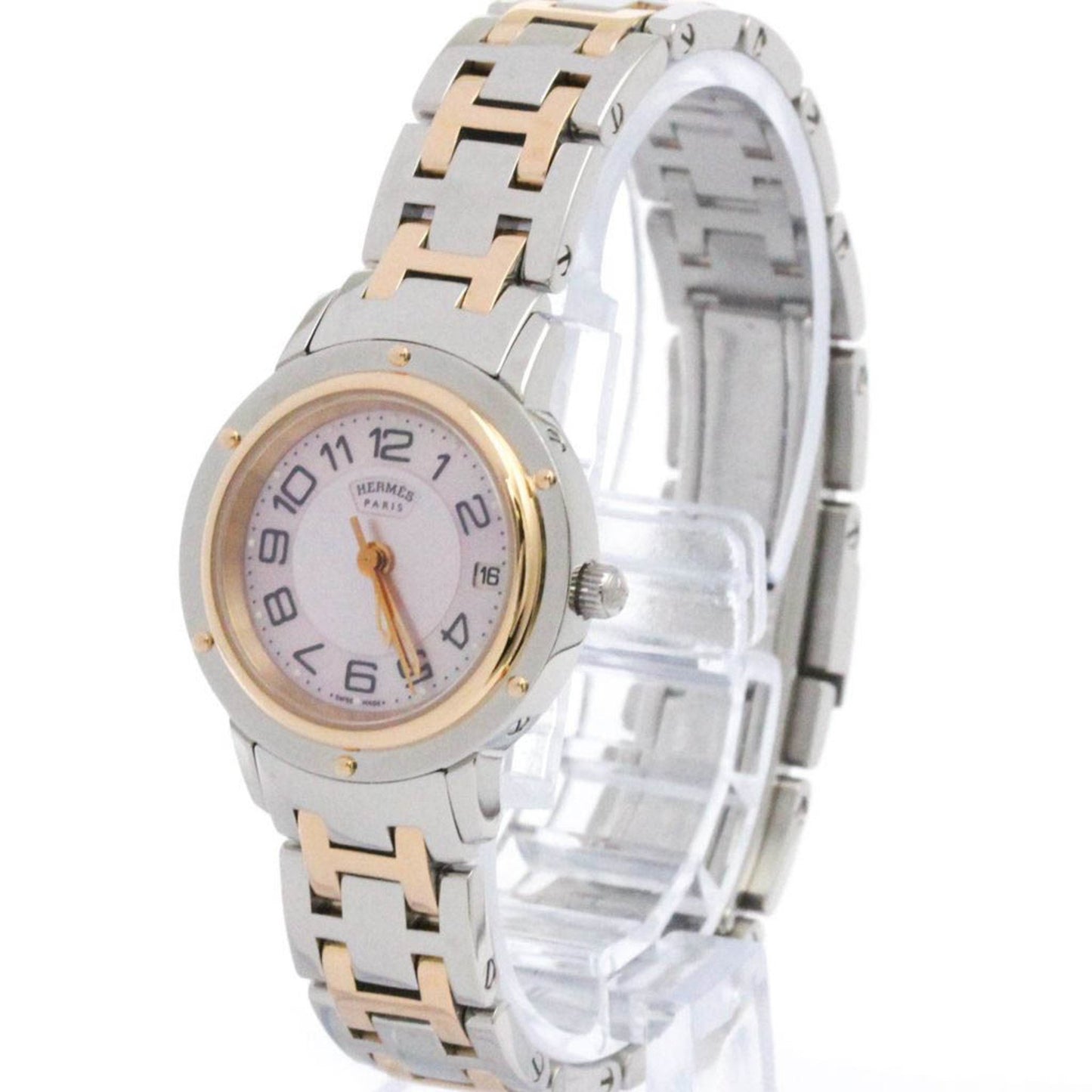 Hermes Clipper Pink Gold Plated Steel