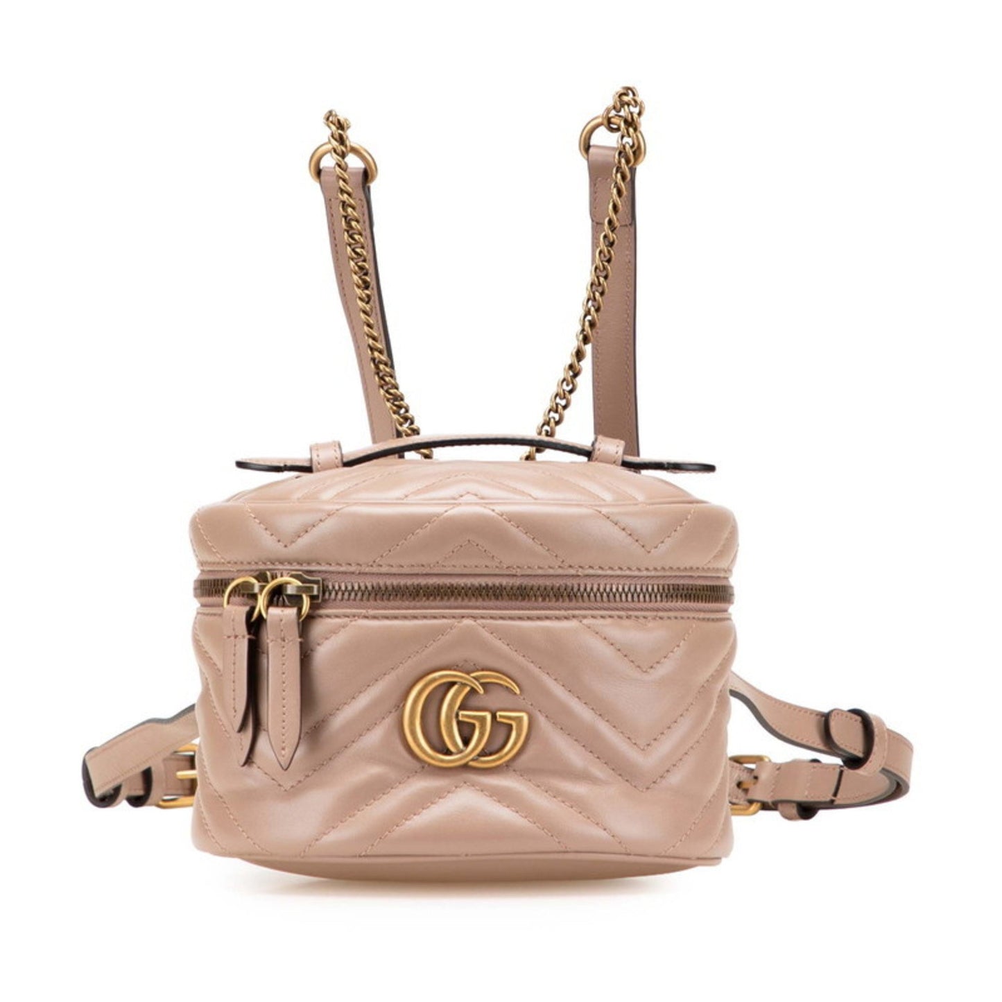 Gucci Gg Marmont Quilted Backpack 598594 Beige Leather