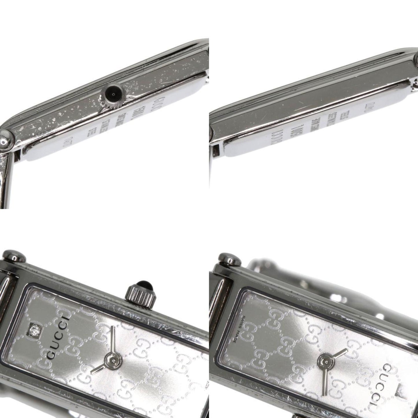 Gucci 1500L Gg Square Face Bangle Watch In Stainless Steel/Ss