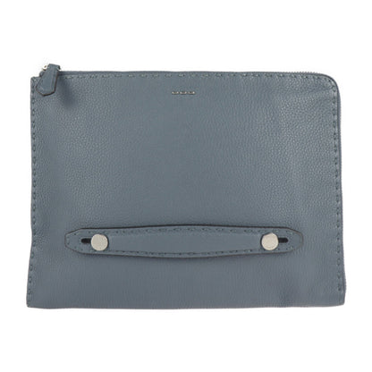 Fendi Fendi Selleria Clutch Bag 7M0225 Leather Blue Gray Second Handbag