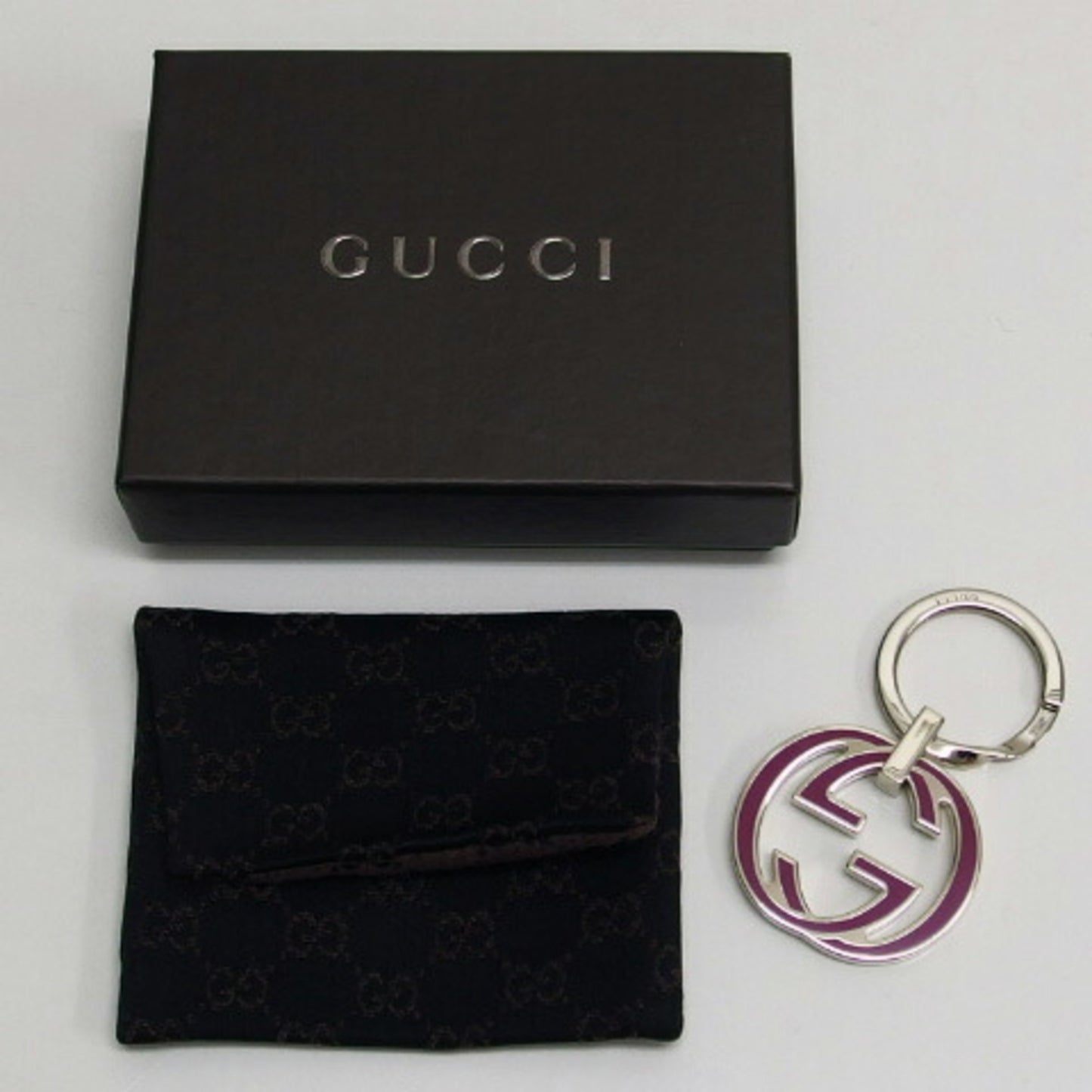Gucci Interlocking G Keyring Pink Purple