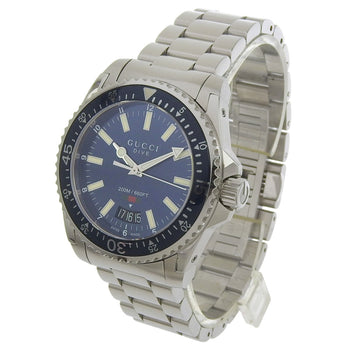 Gucci Dive 200M Date 136 3 Ya136311 Blue Dial Stainless Steel Quartz Watch 40Mm