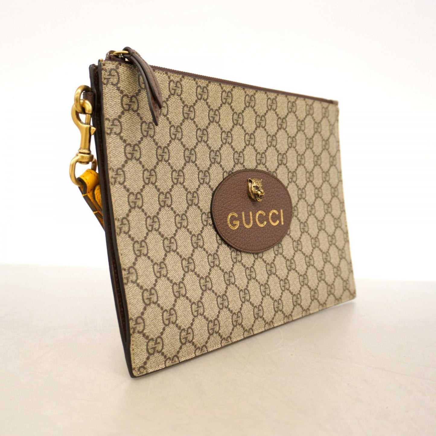 Gucci Gg Supreme Clutch Bag 473956 Brown