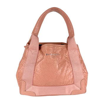 Balenciaga Balenciaga Navy Cabas Xs Leather Shoulder Bag In Coral Pink