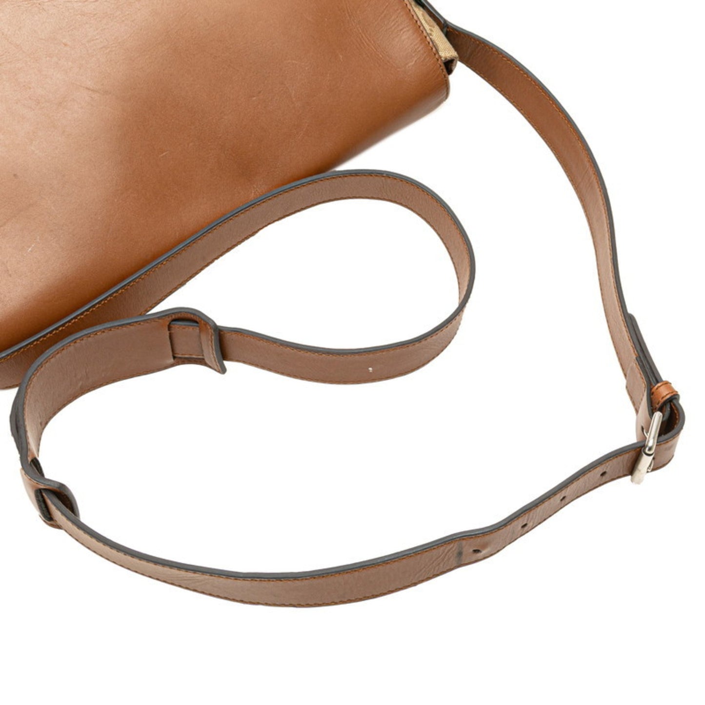 Gucci Gg Canvas Shoulder Bag 353401 Beige Brown Leather