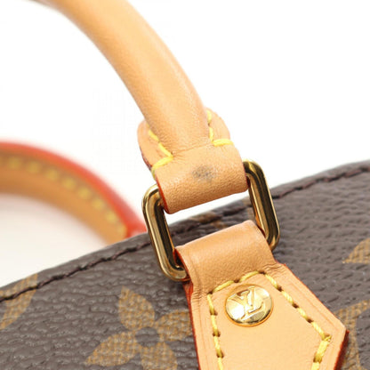 Louis Vuitton Petite Sac Plat Handbag Coated Canvas Leather Monogram