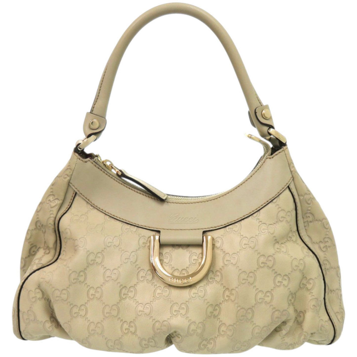 Gucci Guccissima Abby 190525 Leather Ivory Shoulder Bag 0189 Gucci