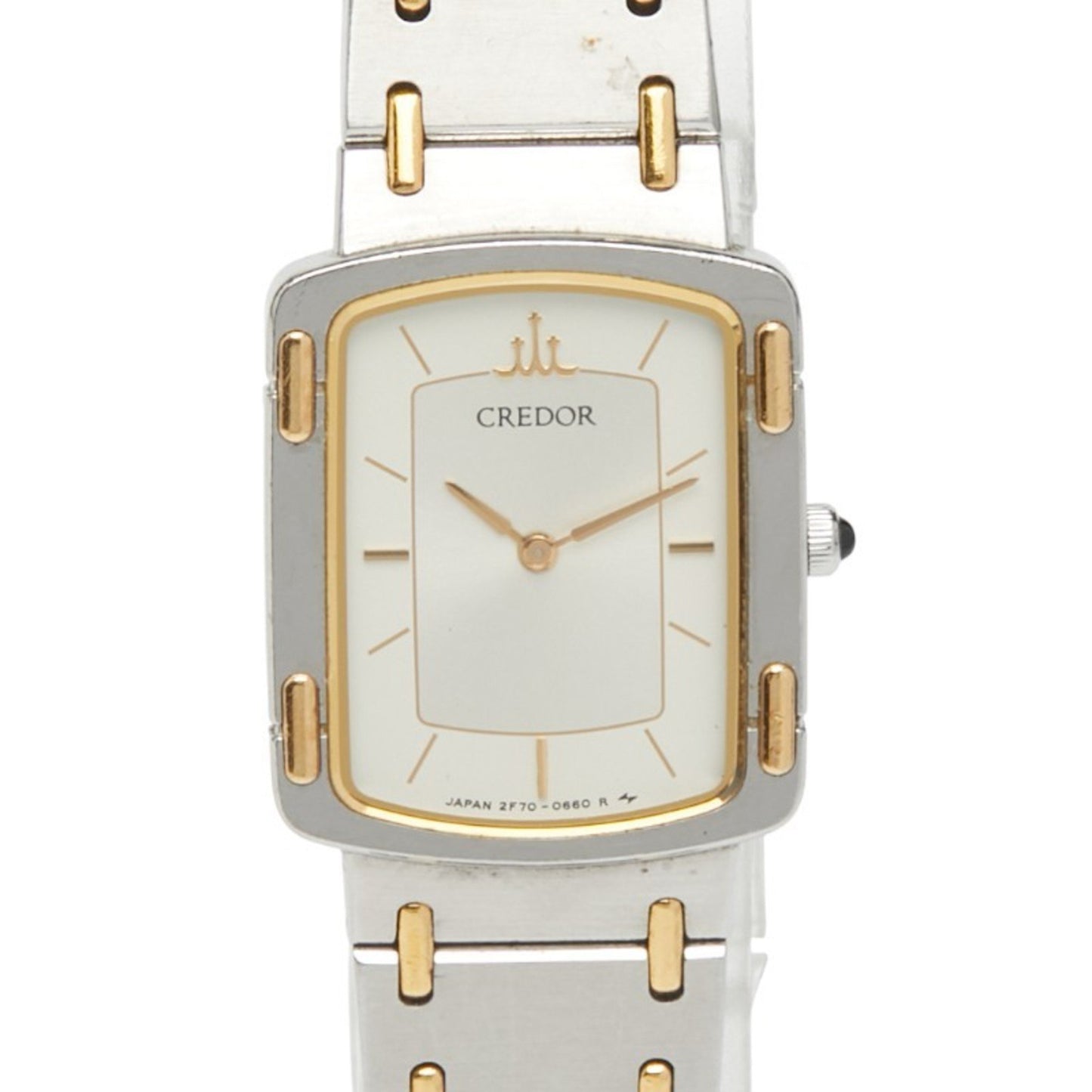 Seiko Credor Watch 2F70-5600 Quartz Silver Dial Stainless Steel Plated