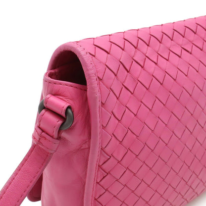 Bottega Veneta Intrecciato Shoulder Bag/Pochette Leather In Pink 357071
