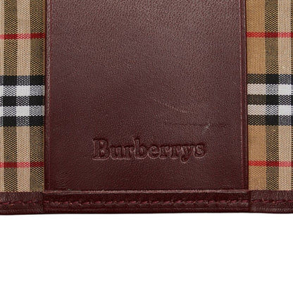 Burberry Nova Check 3-Ring Key Case In Wine Red