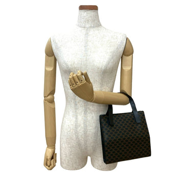 Celine Macadam Blason Pattern Leather Handbag/Mini Tote Bag In Black