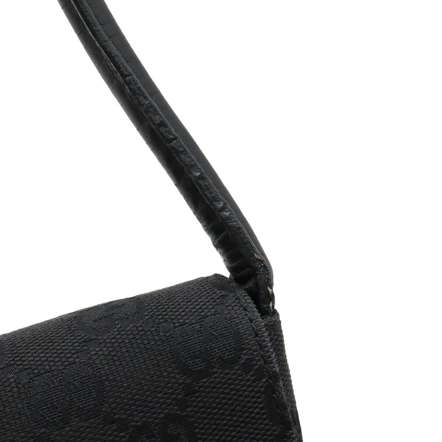 Gucci Gg Canvas Shoulder Bag Leather Black 90646