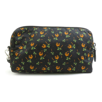 Prada Pouch Nylon Black X Orange Green