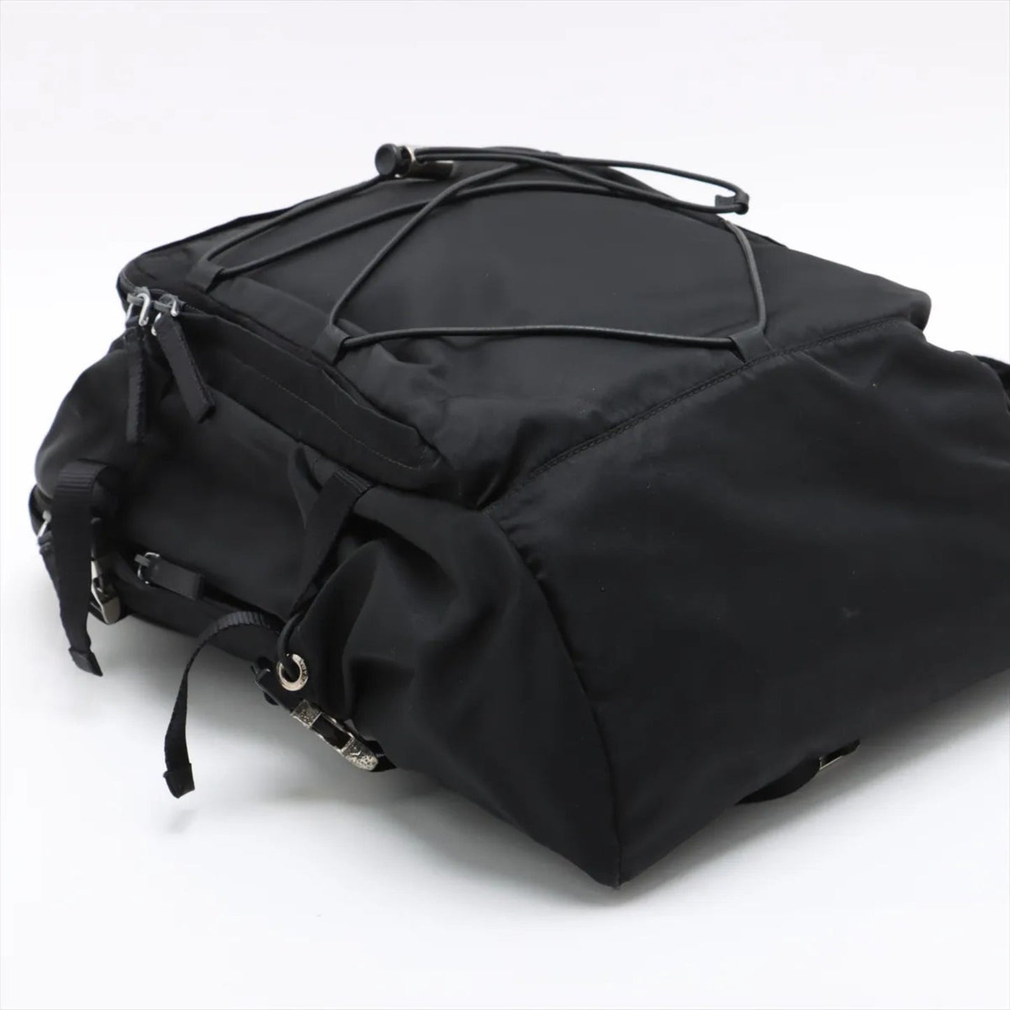 Prada Tessuto Nylon Triangle Logo Vz0055 Leather Backpack