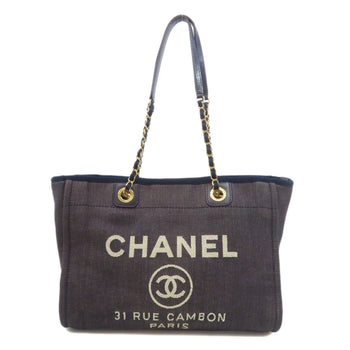 Chanel Deauville Gold Hardware Denim Tote Bag