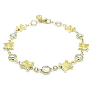 Celine Triomphe Motif Bracelet With Rhinestones